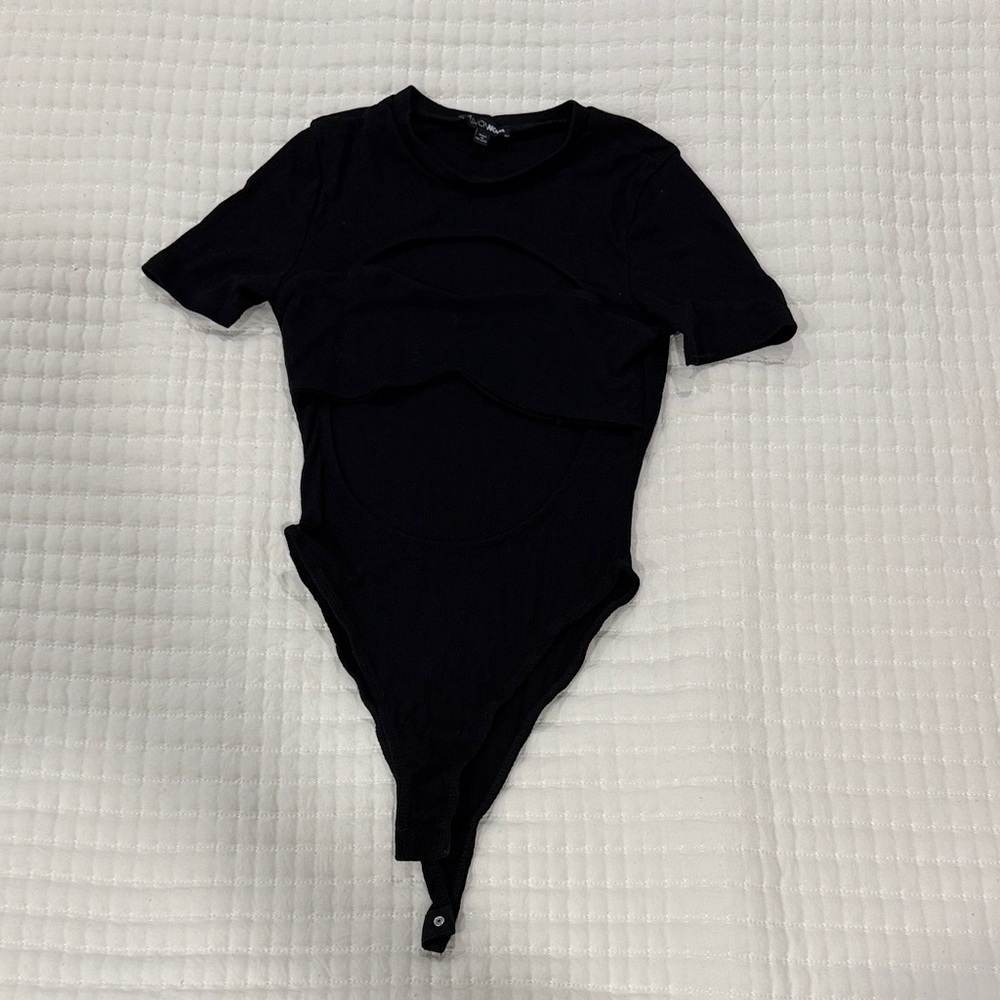 Black Cut-Out Bodysuit